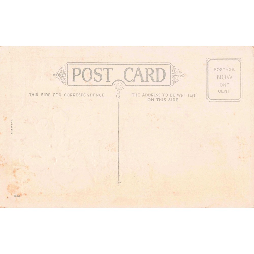 Vtg Romantic Couple Garden Flowers Poem Love Blessings Greeting Postcard - Picture 2 of 2